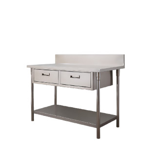 โต๊ะทำงานชั้นล่างทึบ+ลิ้นชัก 2 ใบ
